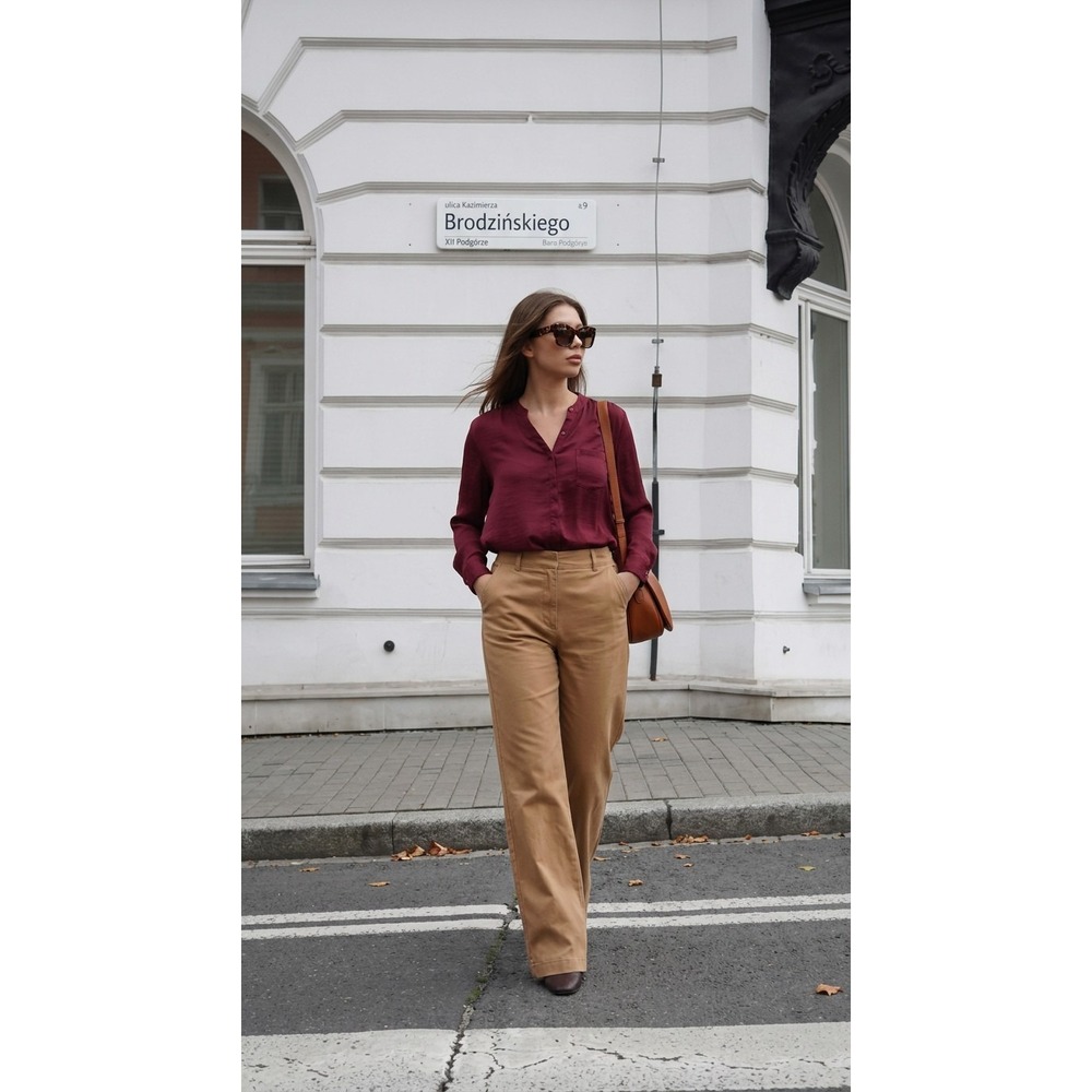 APT 9 Women's Burgundy Long Sleeve Tunic Hi-lo Blouse L